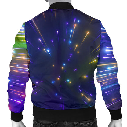 Celestial Rainbow Speed Light Men Bomber Jacket