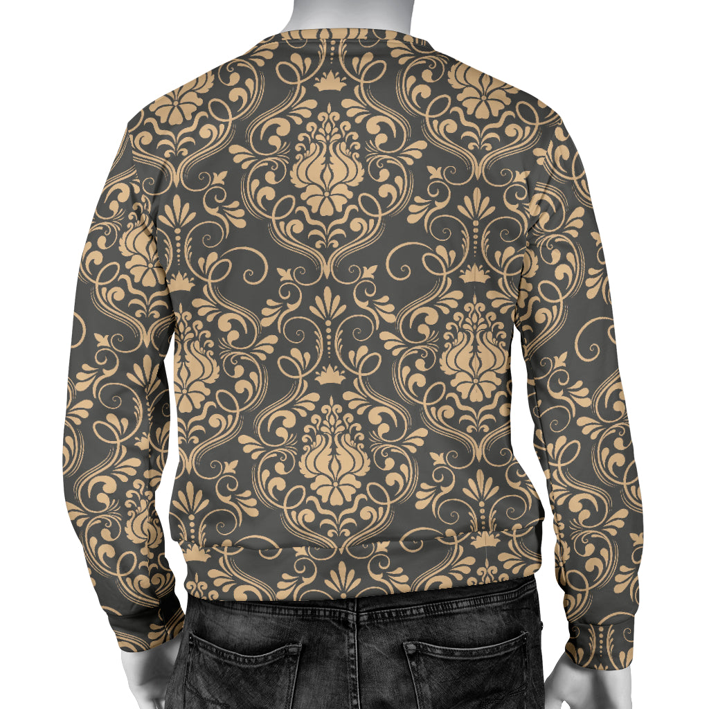 Damask Elegant Luxury Print Pattern Men Long Sleeve Sweatshirt