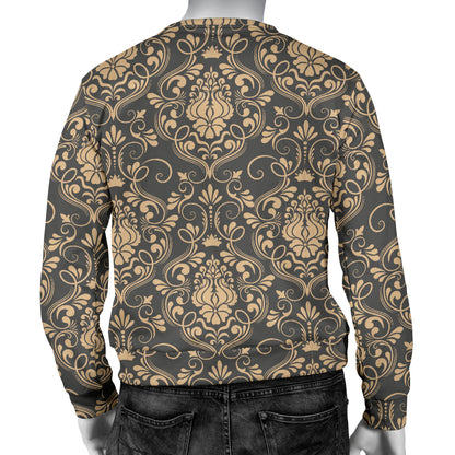 Damask Elegant Luxury Print Pattern Men Long Sleeve Sweatshirt