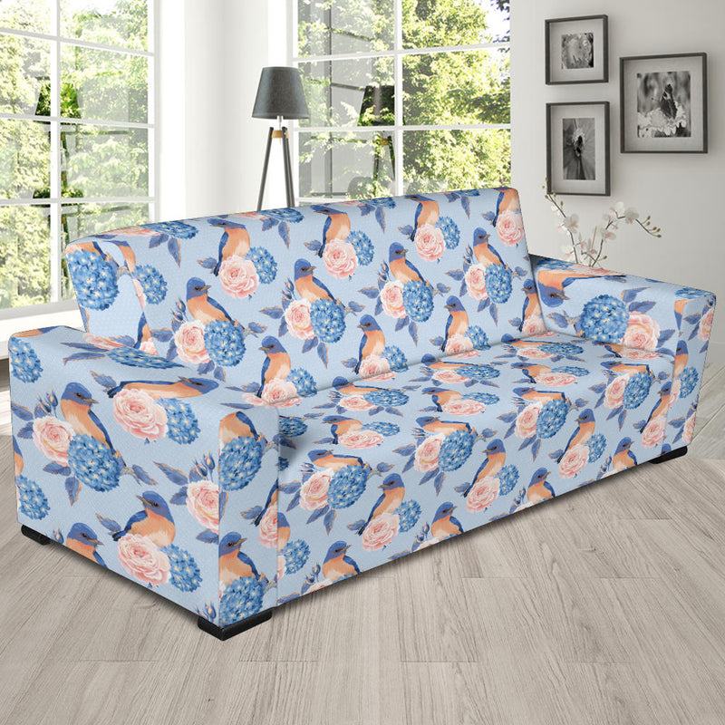 Bluebird Pattern Print Design 01 Sofa Slipcover