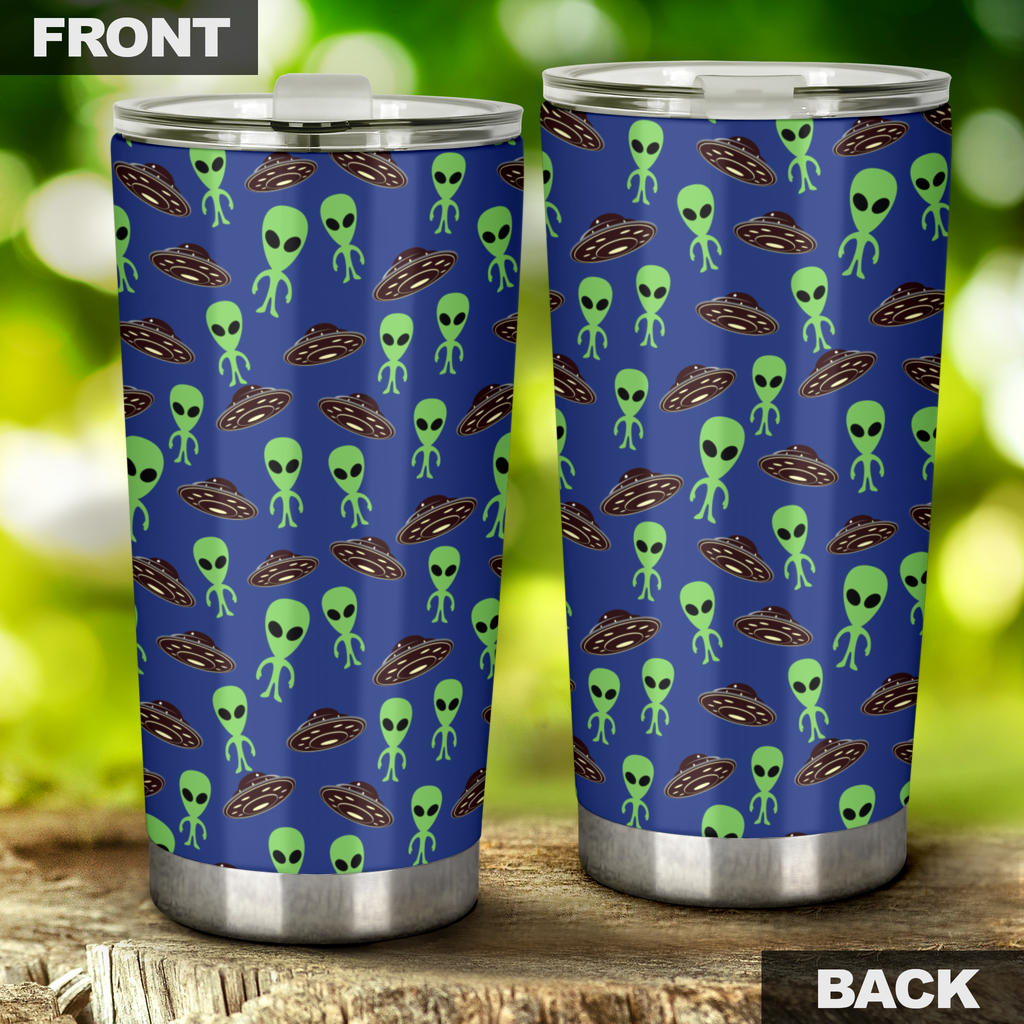 Alien Green UFO Pattern Tumbler