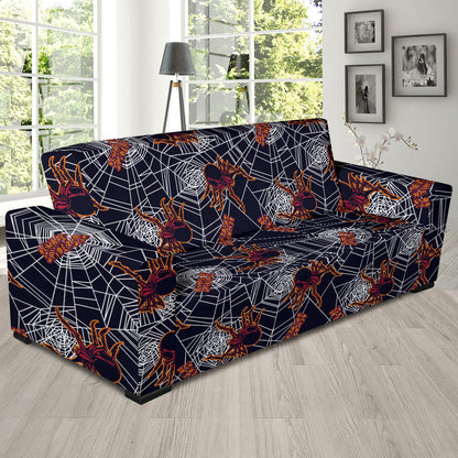 Tarantula Spiderwebs Pattern Print Design 01 Sofa Slipcover