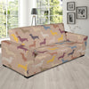 Dachshund Pattern Print Design 03 Sofa Slipcover