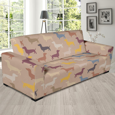 Dachshund Pattern Print Design 03 Sofa Slipcover