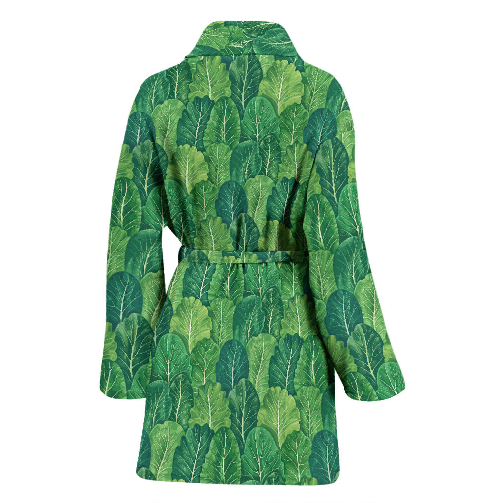Cabbage Pattern Print Design 02 Women Bathrobe