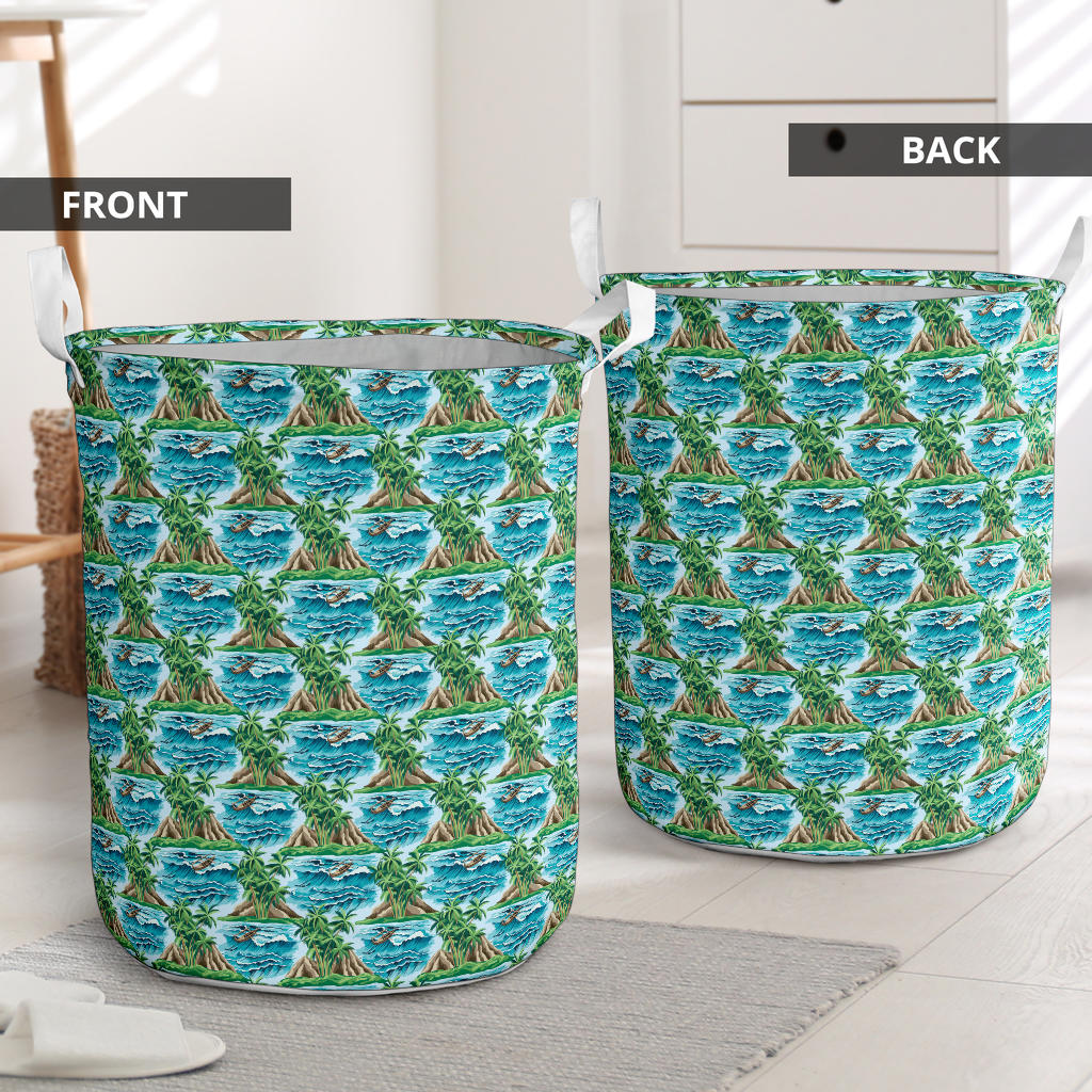 Palm Tree Hawaiian Themed Design Print Laundry Basket