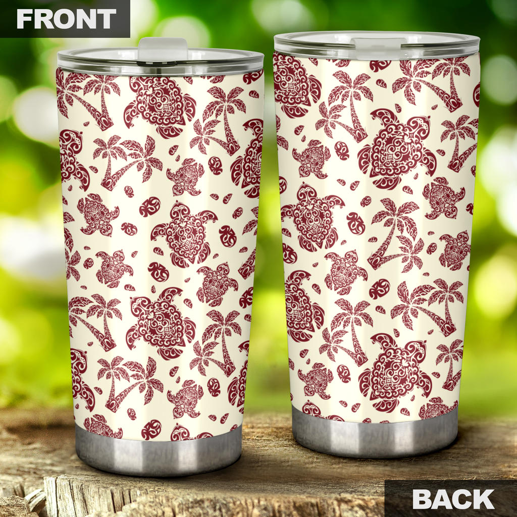 Polynesian Tattoo Turtle Themed Tumbler