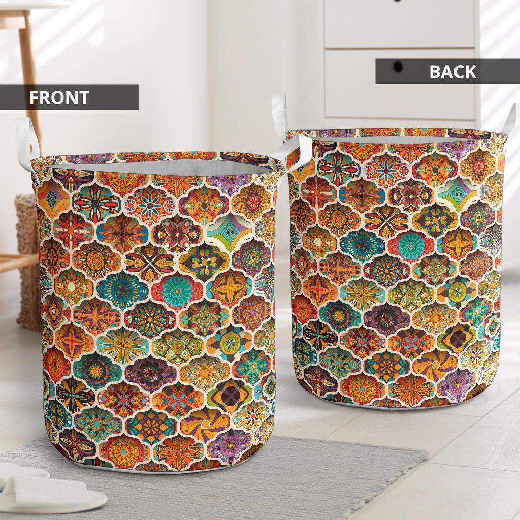 Mandala Mosaic Themed Design Print Laundry Basket