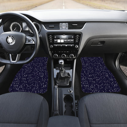 Zodiac Pattern Design Print Car Floor Mats Front Back