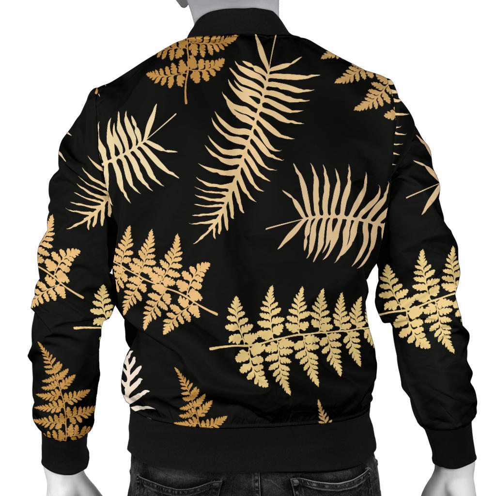 Fern Leave Bright Print Pattern Men Bomber Jacket