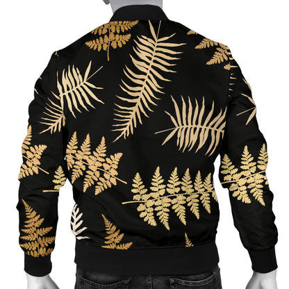 Fern Leave Bright Print Pattern Men Bomber Jacket