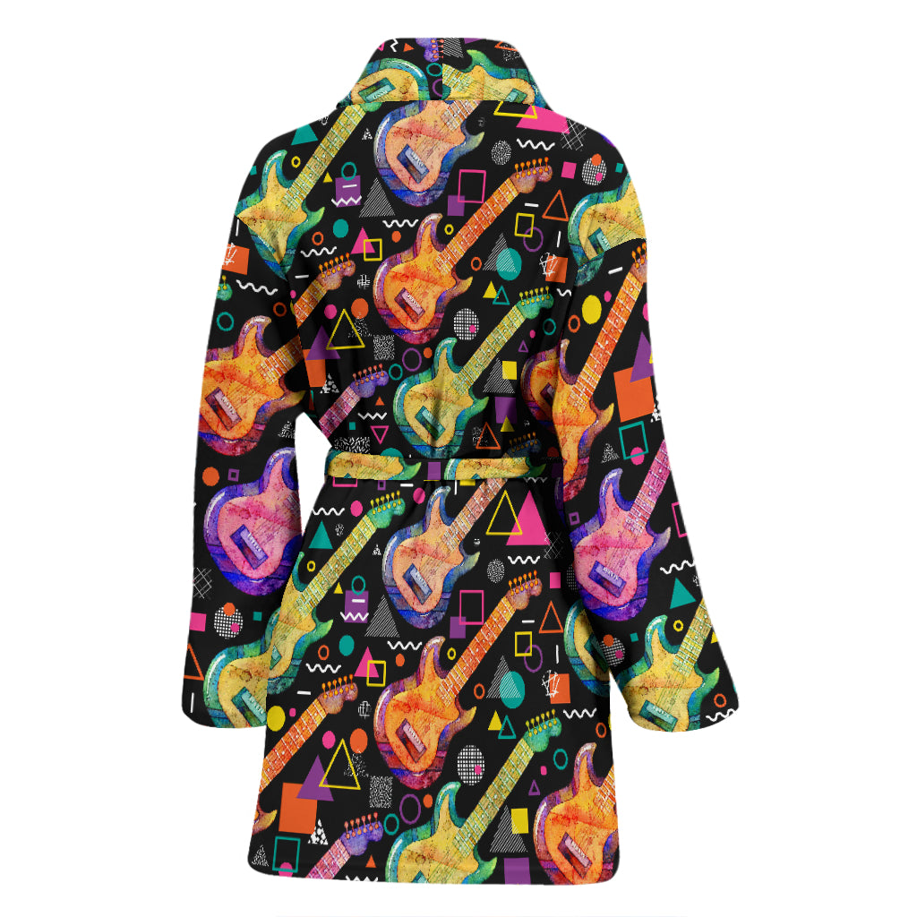 Electric Guitar Print Design LKS403 Women Bathrobe