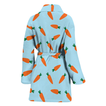 Carrot Pattern Print Design 03 Women Bathrobe
