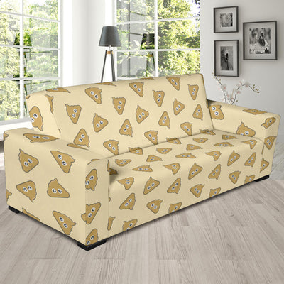 Poop Emoji Pattern Print Design A02 Sofa Slipcover