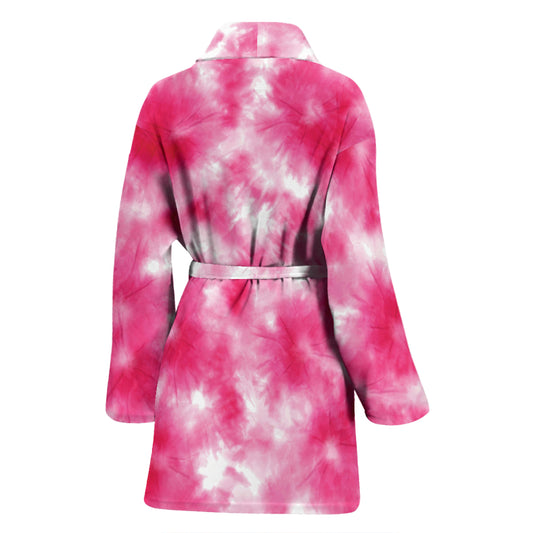 Tie Dye Pink Print Design LKS304 Women Bathrobe