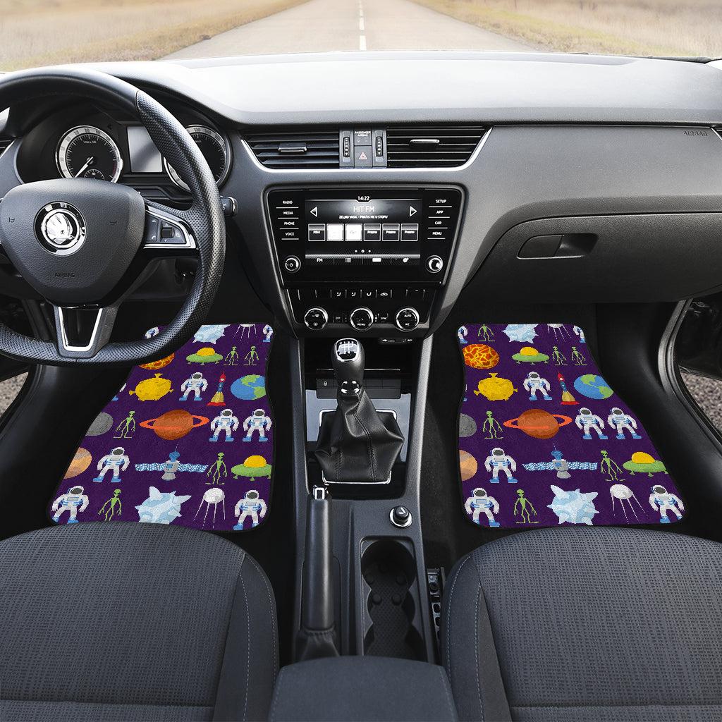 Alien Astronaut Planet Car Floor Mats Front Back
