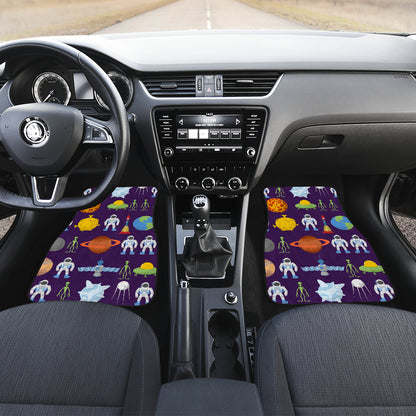 Alien Astronaut Planet Car Floor Mats Front Back