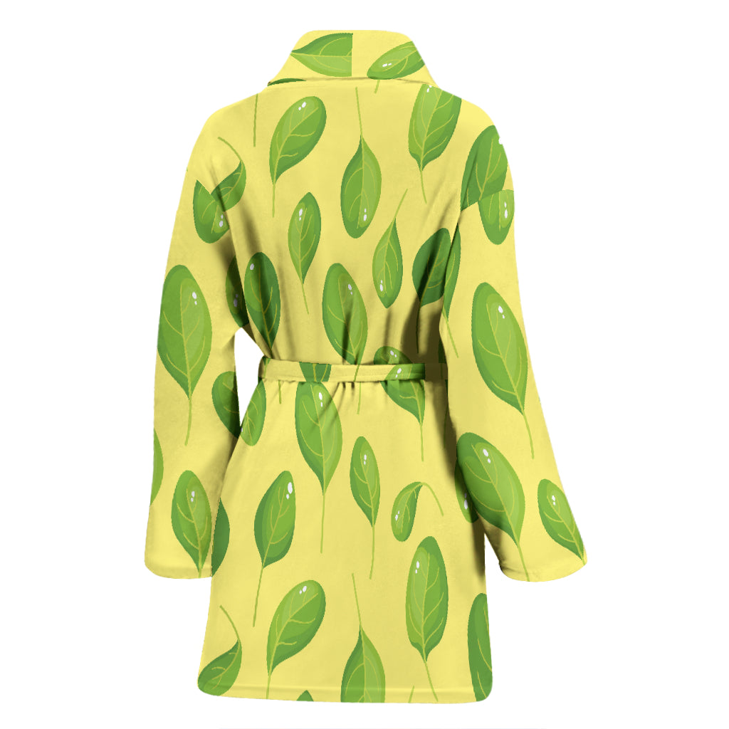 Spinach Print Design LKS302 Women Bathrobe