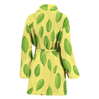 Spinach Print Design LKS302 Women Bathrobe