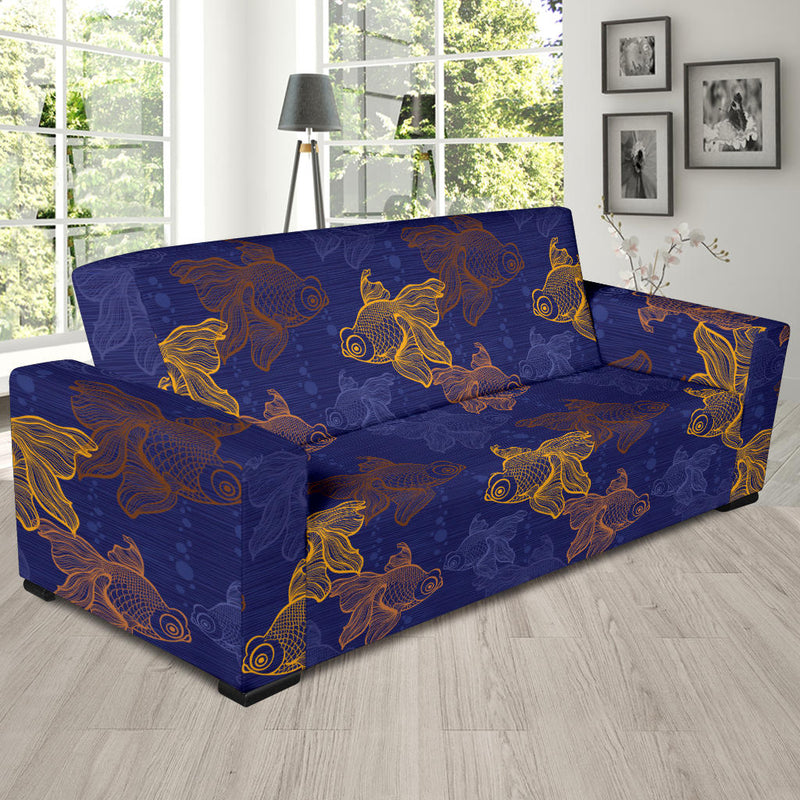 Goldfish Pattern Print Design 01 Sofa Slipcover