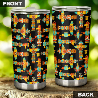 Totem Pole Cartoon Print Tumbler