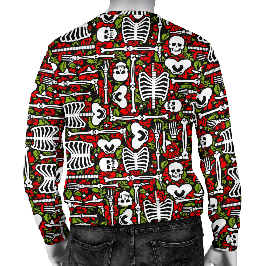 Skeleton Pattern Print Men Long Sleeve Sweatshirt