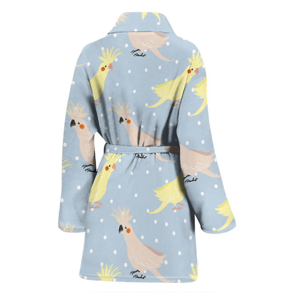 Cockatiel Pattern Print Design 03 Women Bathrobe