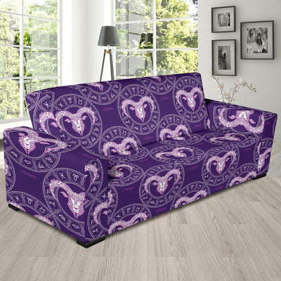 Aries Zodiac Pattern Print Design 02 Sofa Slipcover