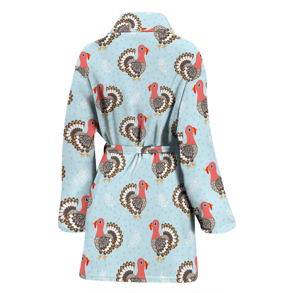 Turkey Print Design LKS403 Women Bathrobe