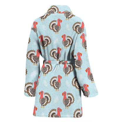 Turkey Print Design LKS403 Women Bathrobe