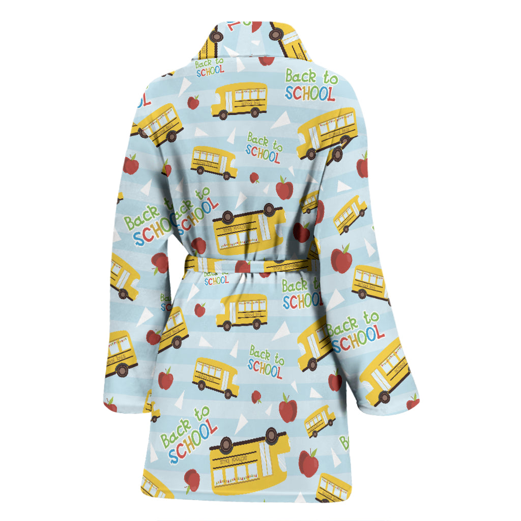 School Bus Back To School Print Design LKS303 Women Bathrobe