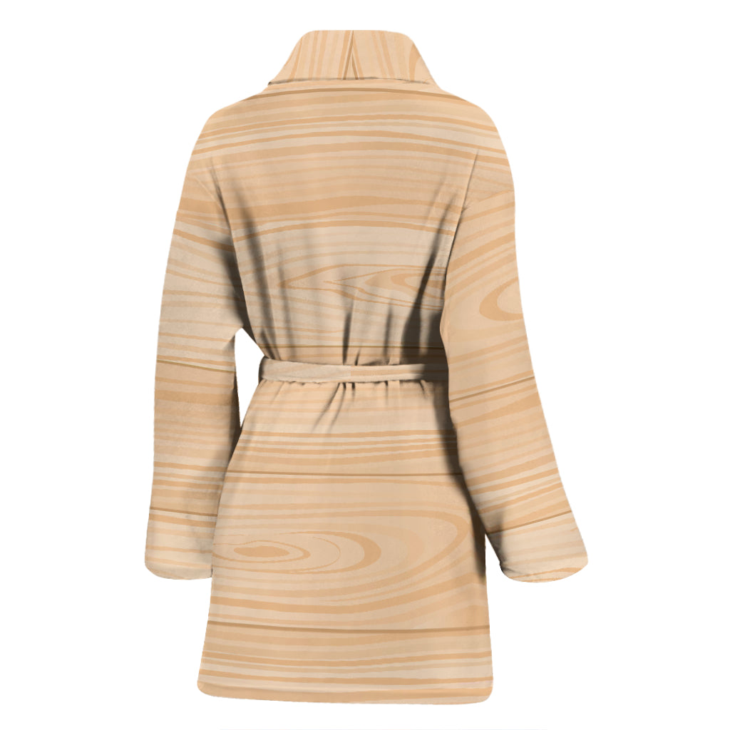 Wood Texture Print Design LKS302 Women Bathrobe