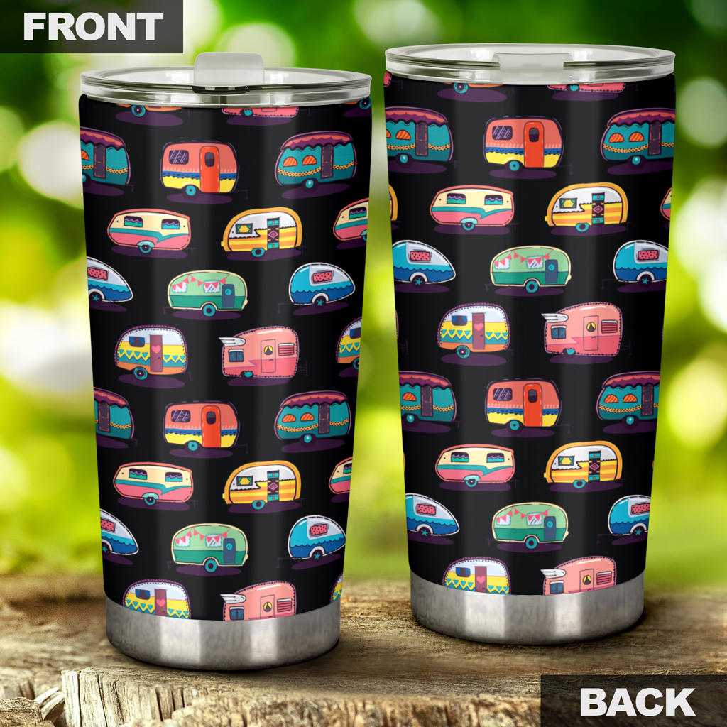 Camper Camping Pattern Tumbler