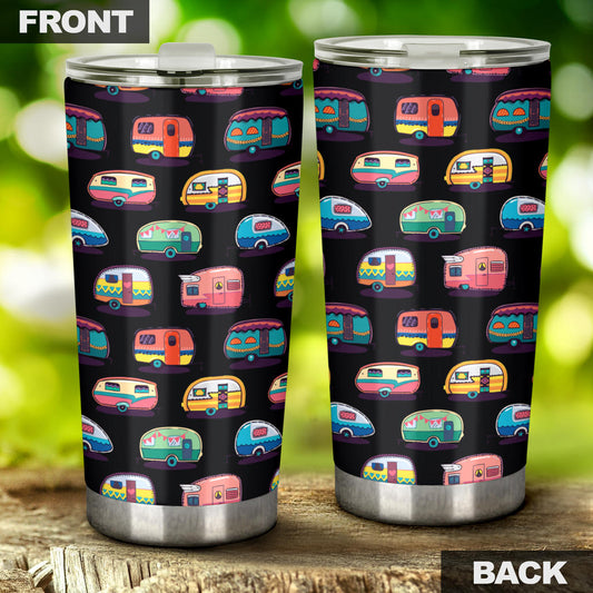 Camper Camping Pattern Tumbler