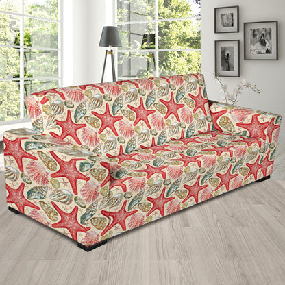 Seashell Beach Print Design LKS303 Sofa Slipcover