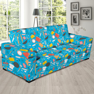 Cooking Kitchen Tools Pattern Print Design 03 Sofa Slipcover