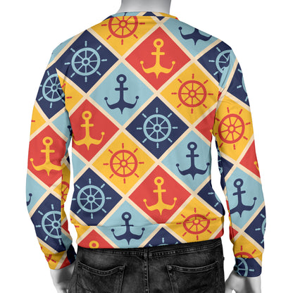 Nautical Pattern Design Themed Print Men Long Sleeve Sweatshirt