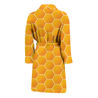 Honey Bee Honeycomb Print Design LKS3011 Men Bathrobe