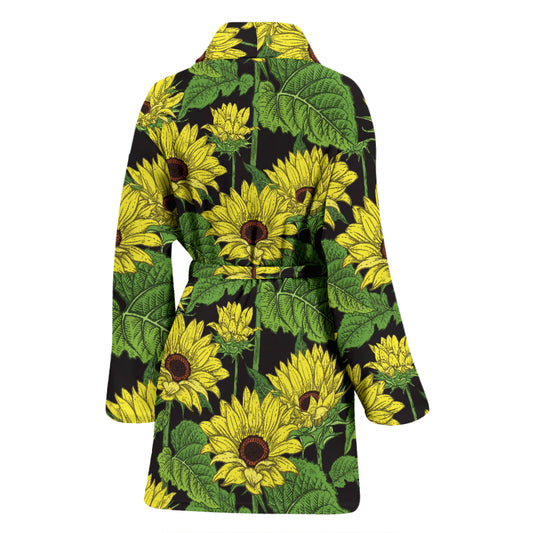Sunflower Print Design LKS3010 Women Bathrobe