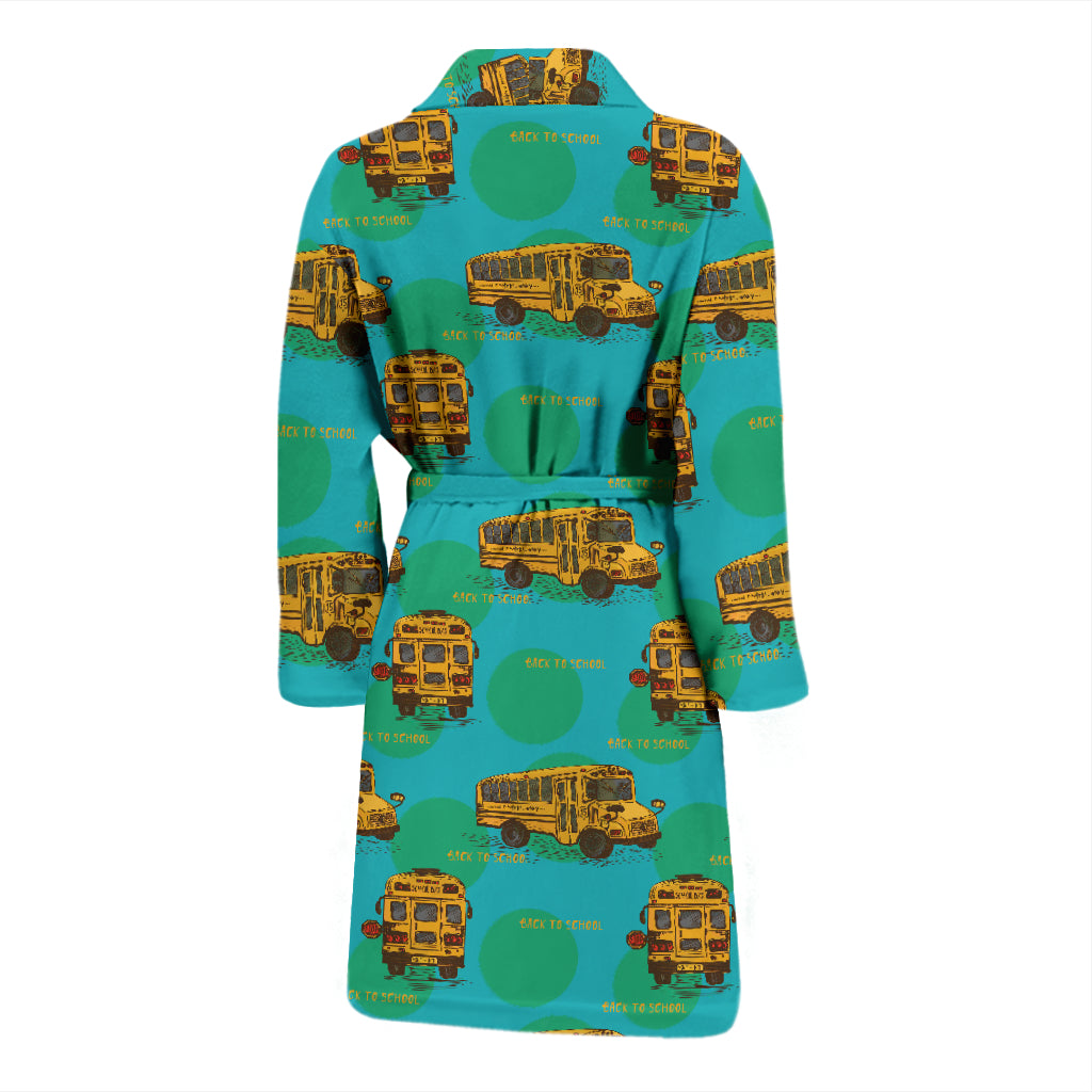 School Bus Print Design LKS308 Men Bathrobe