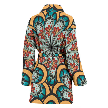 Mandala Pattern Print Design 01 Women Bathrobe