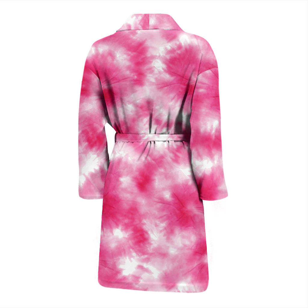 Tie Dye Pink Print Design LKS304 Men Bathrobe