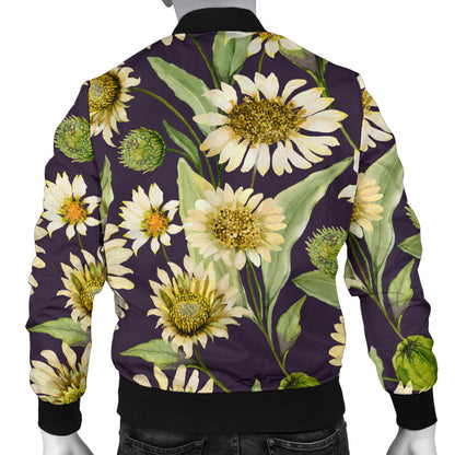 Daisy Vintage Print Pattern Men Bomber Jacket