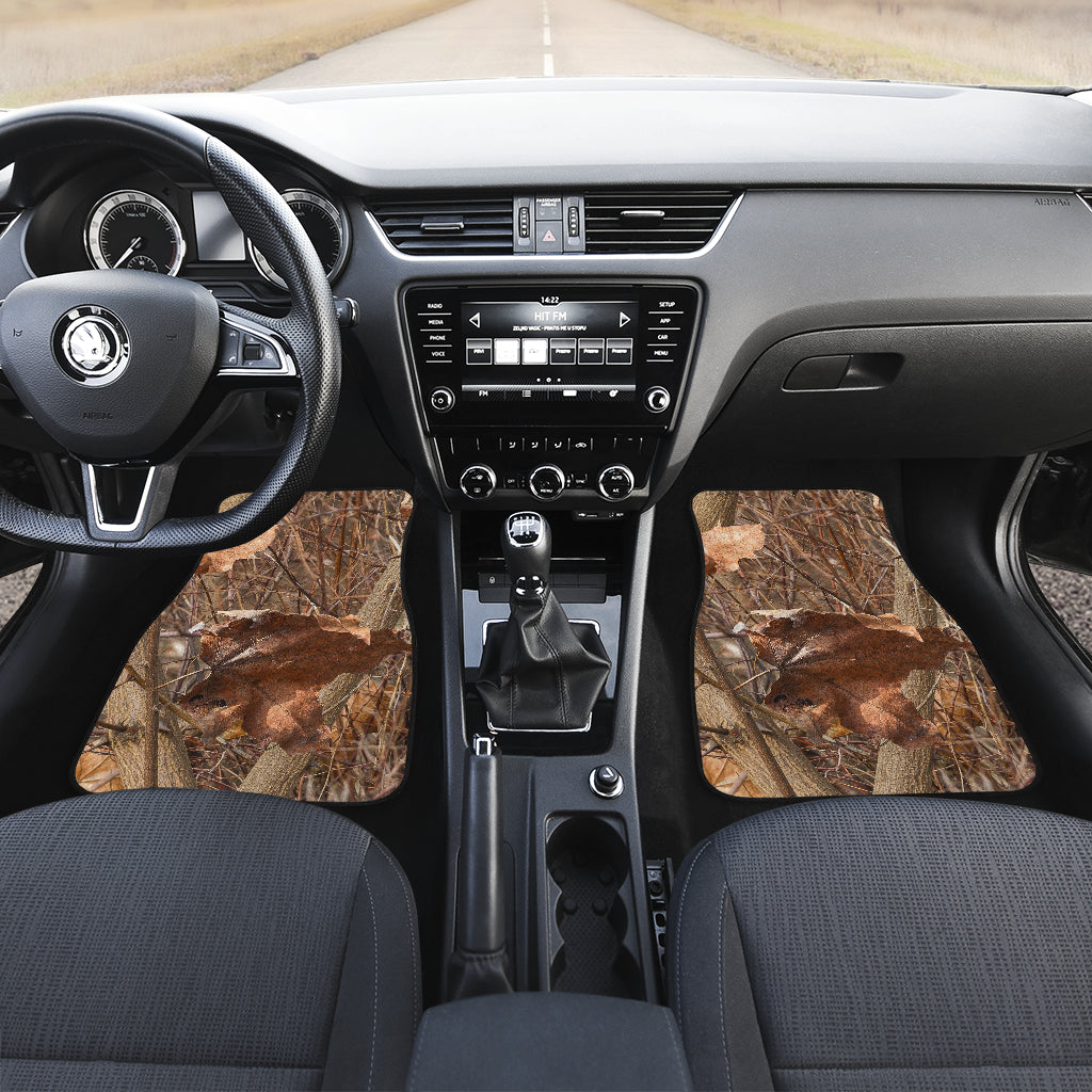 Camo Realistic Tree Forest Autumn Print Car Floor Mats Front Back