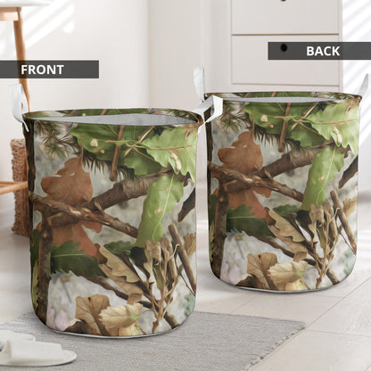 Camo Realistic Tree Forest Print Laundry Basket