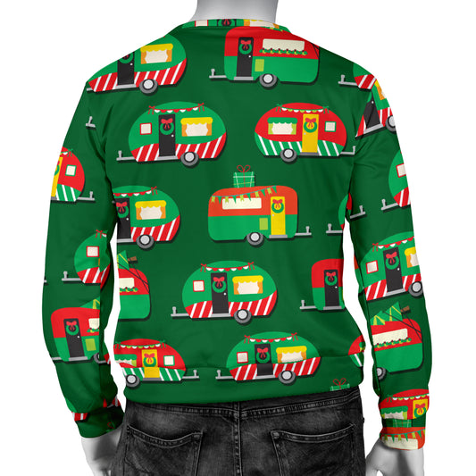 Camper Camping Christmas Themed Print Men Long Sleeve Sweatshirt