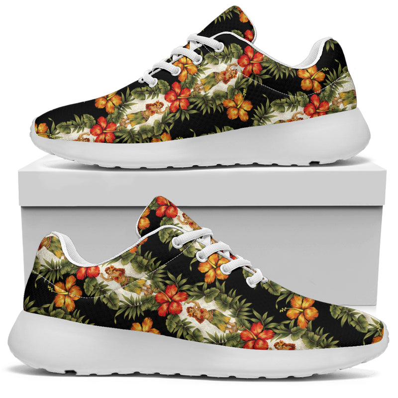 Hawaiian Flower Hula Hibiscus Print Athletic Shoes