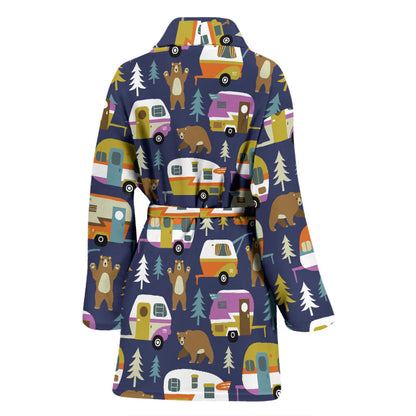 Camper Pattern Print Design 04 Women Bathrobe