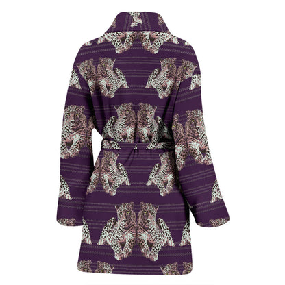 Leopard Pattern Print Design 01 Women Bathrobe