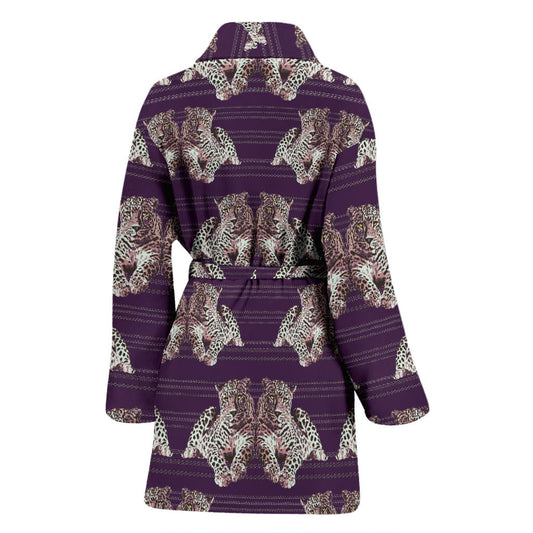 Leopard Pattern Print Design 01 Women Bathrobe
